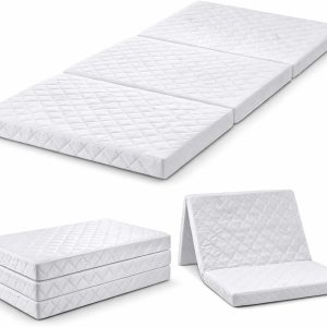 Home Mart Tri-Fold Mattress, Folding Medical Mattress, 180 x 90 x 6 cm Rebonded Foam, Very Firm Support (70–75 kg/m³), Tricot Fabric 70 GSM, 180 × 90 × 6 cm