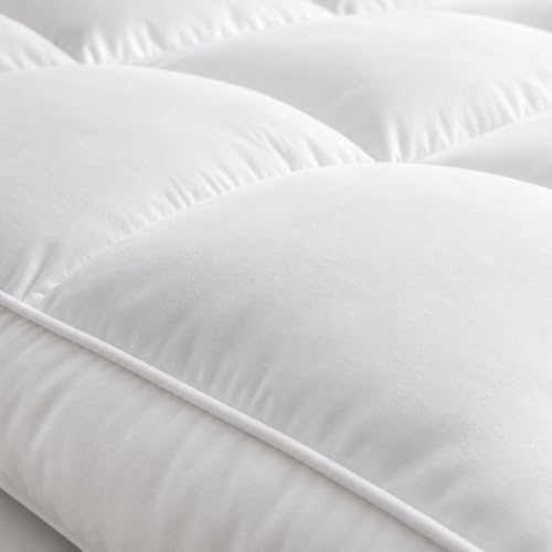 Marbella Mattress Topper, 600 GSM Extra Thick, 100% Microfiber Fill, Firm Support, Super Soft Brushed Fabric, Deep Pocket with 4-Way Stretch Elastic Straps (Super Queen : 160 x 200 cm) - Image 4
