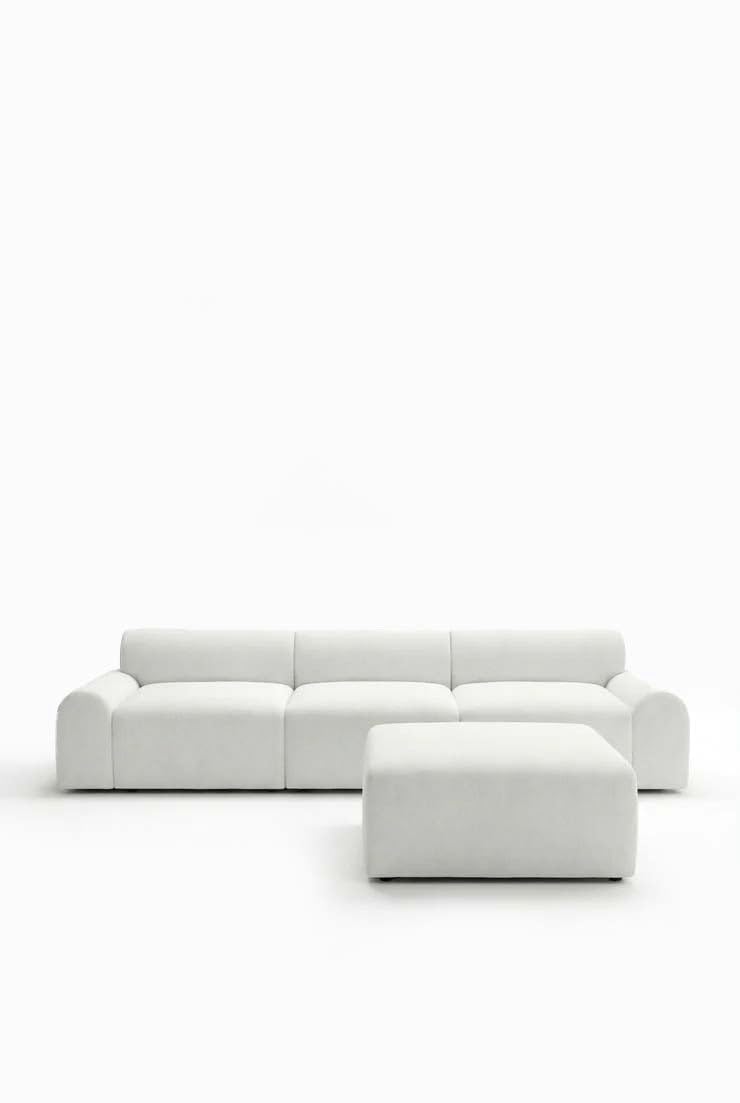 Kallia Ivory 2 Seater with Ottoman