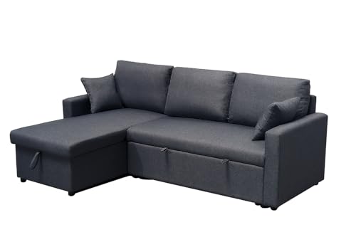 Home Mart Modern L-Shaped Convertible Sofa with Storage, Gray Fabric Upholstered Sectional Couch with Chaise for Living Room, Space-Saving Sleeper Sofa Bed with Comfortable Cushions - Image 3