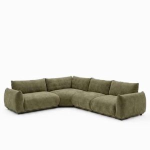 Alannah Light Olive Green L-Shape Sectional Sofa Left Facing