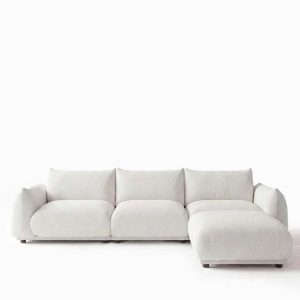 Alannah Ivory Modular 4 Seater Sofa with Ottoman