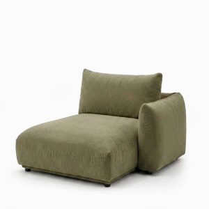 Alannah Light Olive Green Chaise Module Left Facing
