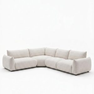 Alannah Ivory L-Shape Sectional Sofa Left Facing
