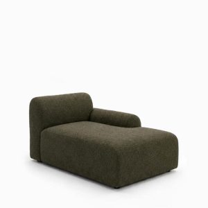 Kallia Olive Wood Chaise Module Left Facing
