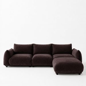 Alannah Espresso Modular 4 Seater Sofa with Ottoman
