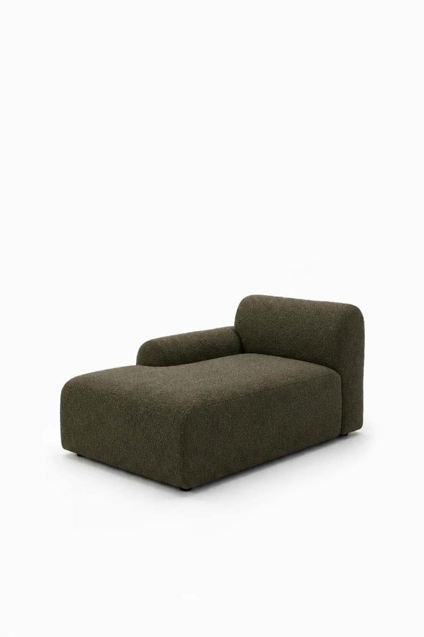 Kallia Olive Wood Chaise Module Right Facing