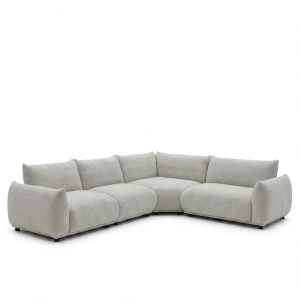 Alannah Light Grey L-Shape Sectional Sofa Right Facing