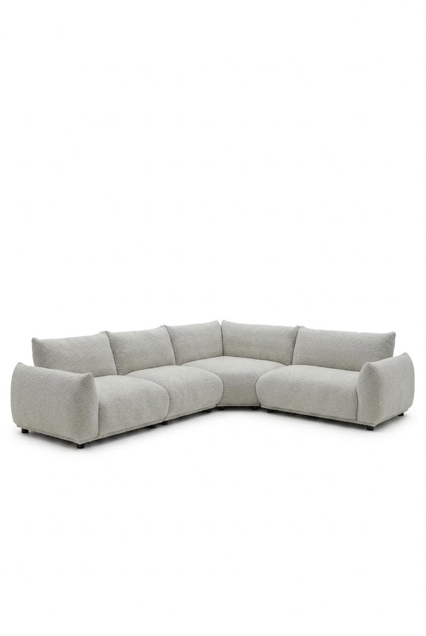 Alannah Light Grey L-Shape Sectional Sofa Right Facing