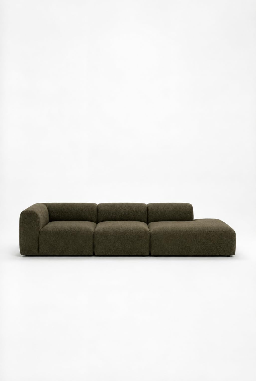 Kallia Olive Wood 2 Seater Modular Chaise Sofa Right Facing