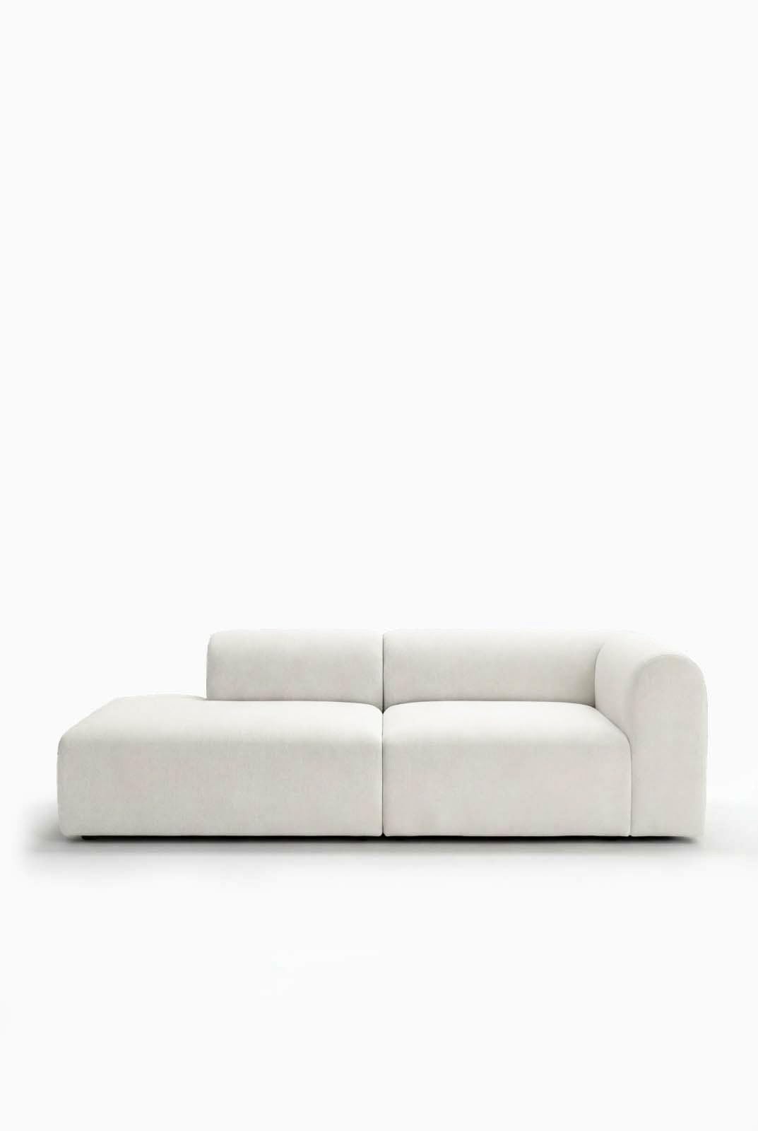 Kallia Ivory 3 Seater Modular Chaise Sofa Left Facing