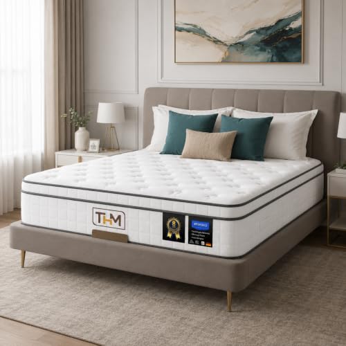 Marbella Hybrid 20 cm Pocket Spring Mattress 200x200 with Memory Foam Gel, Motion Isolation & Pressure Relief – Orthopedic Support for Back Pain Medium Firm Comfort - Image 7
