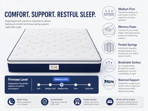 Marbella 25 cm Hybrid Pocket Spring Mattress with Gel Memory Foam, Medium-Firm, Motion Isolation, Breathable Cover, Queen XL 160 x 200 cm - Image 8