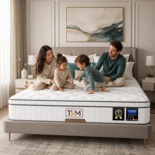 Marbella Hybrid 20 cm Pocket Spring Mattress 200x200 with Memory Foam Gel, Motion Isolation & Pressure Relief – Orthopedic Support for Back Pain Medium Firm Comfort - Image 2