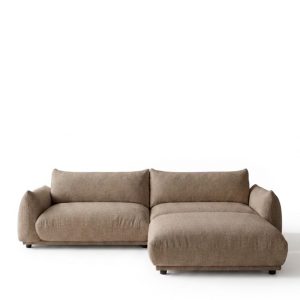 Alannah Taupe Modular 4 Seater Sofa with Ottoman
