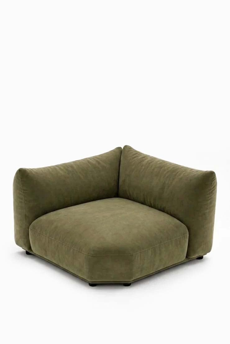 Alannah Dusty Olive Velvet Corner Module