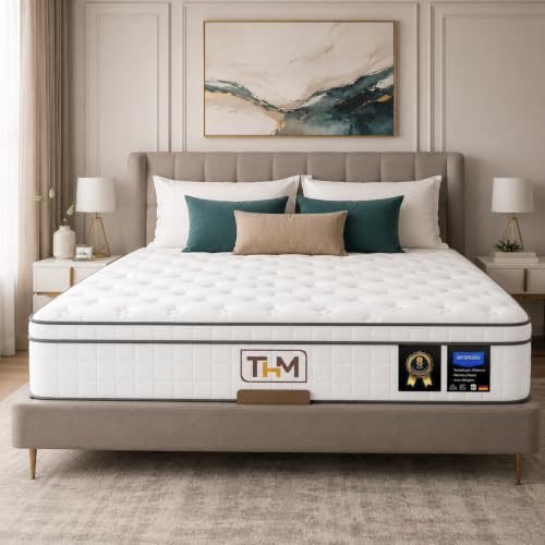 Marbella Hybrid 20 cm Pocket Spring Mattress 200x200 with Memory Foam Gel, Motion Isolation & Pressure Relief – Orthopedic Support for Back Pain Medium Firm Comfort - Image 3
