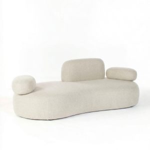 Branka Off White 3 Seater Sofa Left Facing