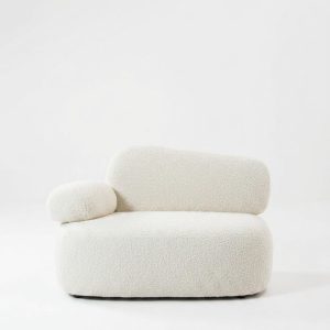 Branka Off White Boucle Sofa Chair Right Facing