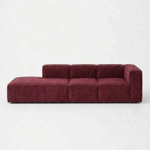 Safa Mulberry 3 Seater Chaise Modular Sofa Left Facing