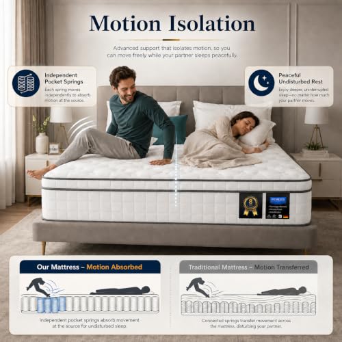Marbella 20 cm Hybrid Pocket Spring Mattress with Gel Memory Foam, Medium-Firm, Motion Isolation, Breathable Cover, King 180 x 200 cm - Image 8