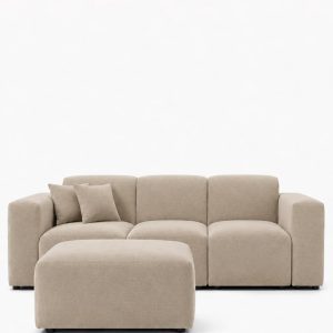 Aysun Taupe Modular Sofa with Ottoman