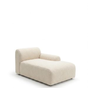 Kallia Cream Boucle Chaise Module Left Facing