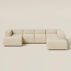 Safa Light Beige U Shaped Sofa Left Facing