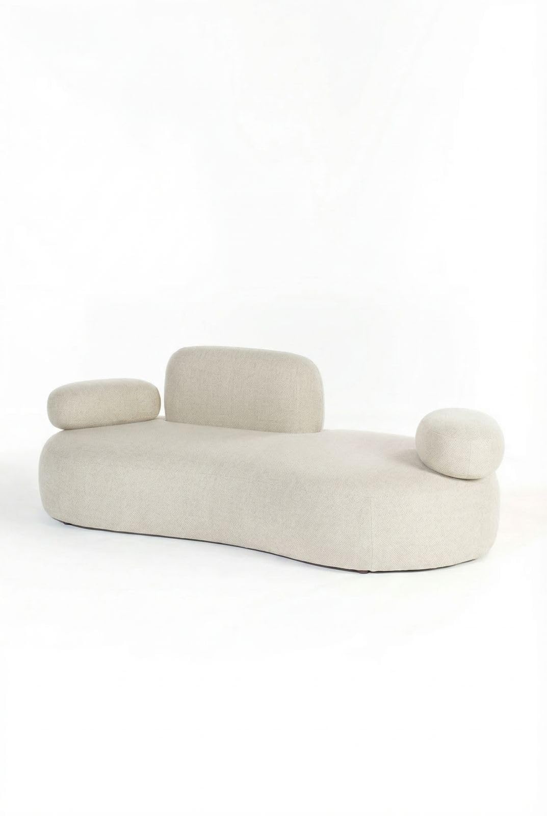 Branka Off White 3 Seater Sofa Right Facing