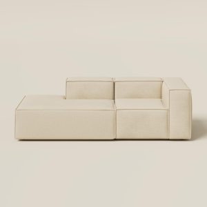 Safa Light Beige 2 Seater Chaise Modular Sofa Left Facing