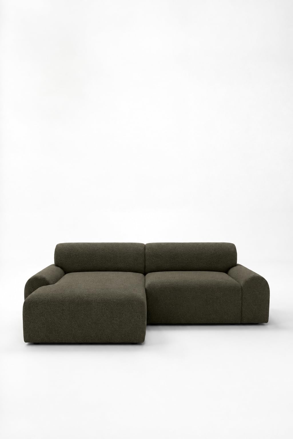 Kallia Olive Wood 3 Seater Chaise Sofa Left Facing