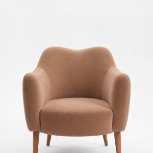 Kent Camel Brown Armchair with Irregular Top
