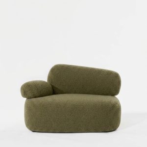 Branka Light Olive Green Sofa Chair Right Facing