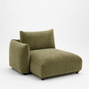 Alannah Dusty Olive Velvet Chaise Module Right Facing