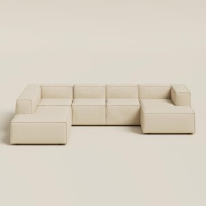 Safa Light Beige U Shaped Sofa Right Facing