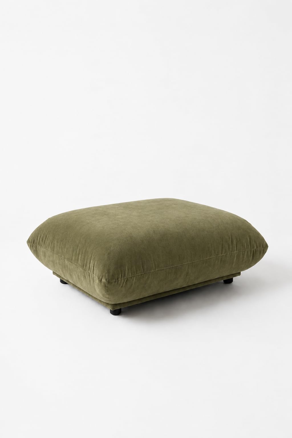 Alannah Dusty Olive Velvet Ottoman 74CM Width x 35CM Height