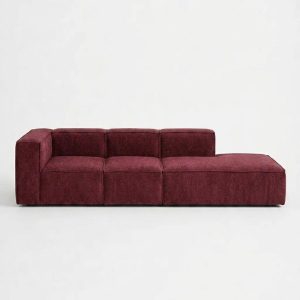 Safa Mulberry 3 Seater Chaise Modular Sofa Right Facing