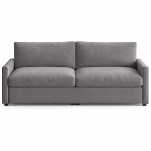 Velvet 2-Seater Sofa, Modern Upholstered Loveseat with Deep Cushioned Seat, Soft Backrest, Spring Support and Stable Legs for Living Room, Bedroom, Apartment and Office (Gray, 190 cm)