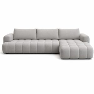 Modern Modular L Shaped Sectional Sofa with Chaise Lounge | Minimalist Corner Couch for Living Room Office Lounge, Light Gray, Left