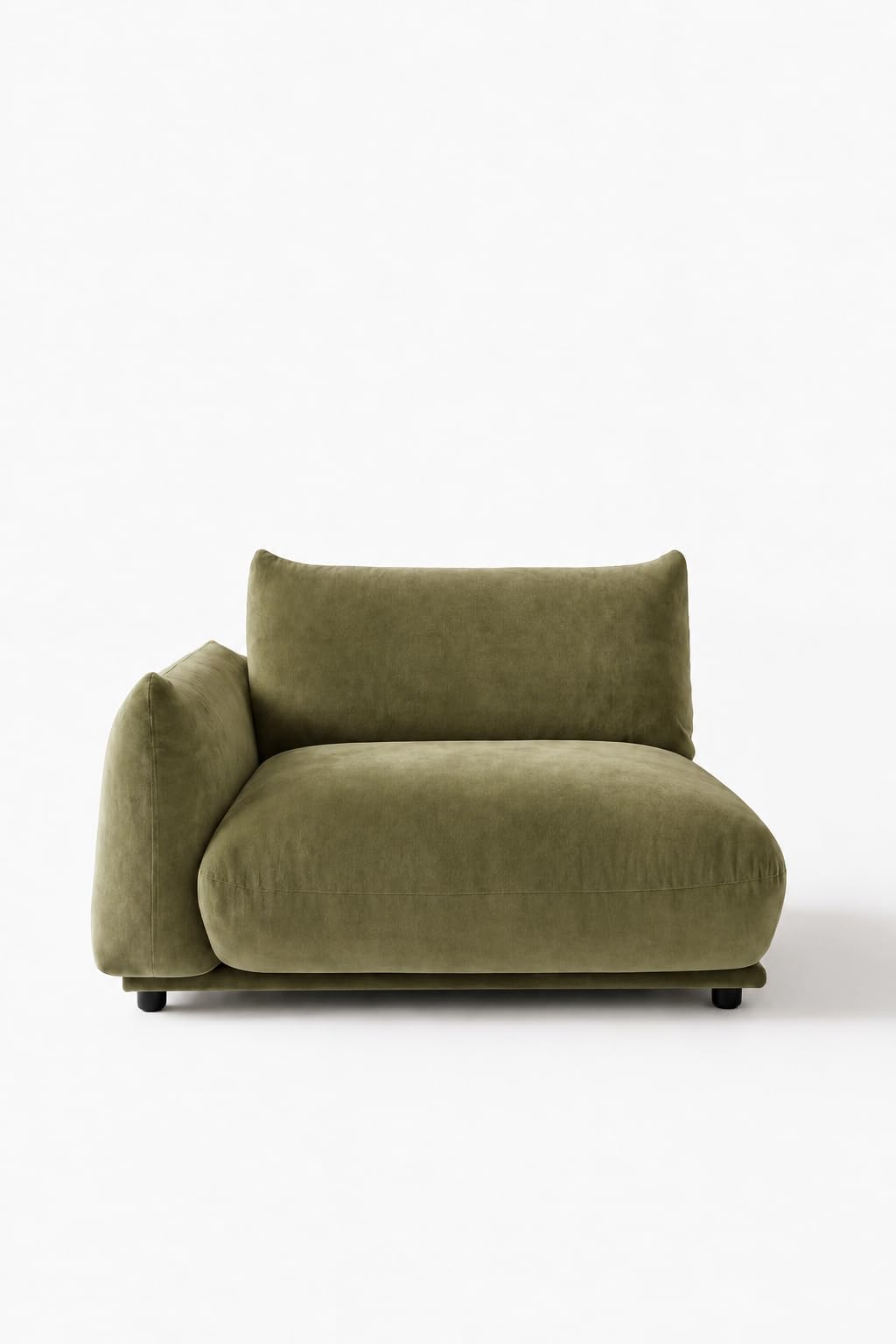 Alannah Dusty Olive Velvet Corner and Arm Module Right Facing