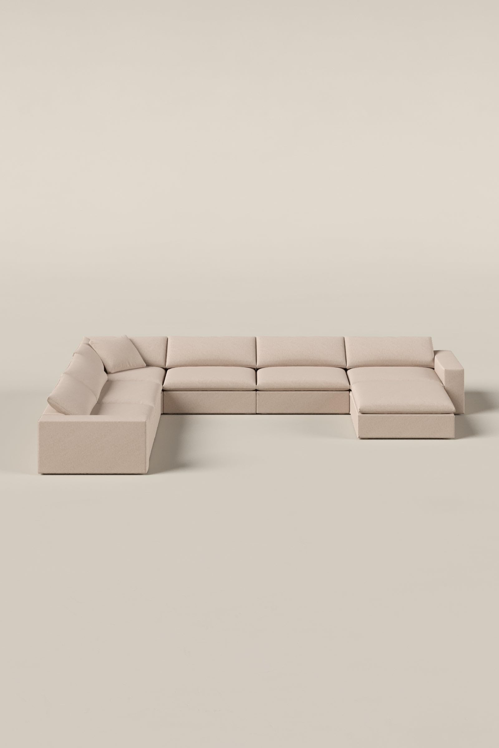 Orvella Pink Orchid Modular U Shape Sofa With Ottoman