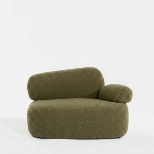 Branka Light Olive Green Sofa Chair Left Facing