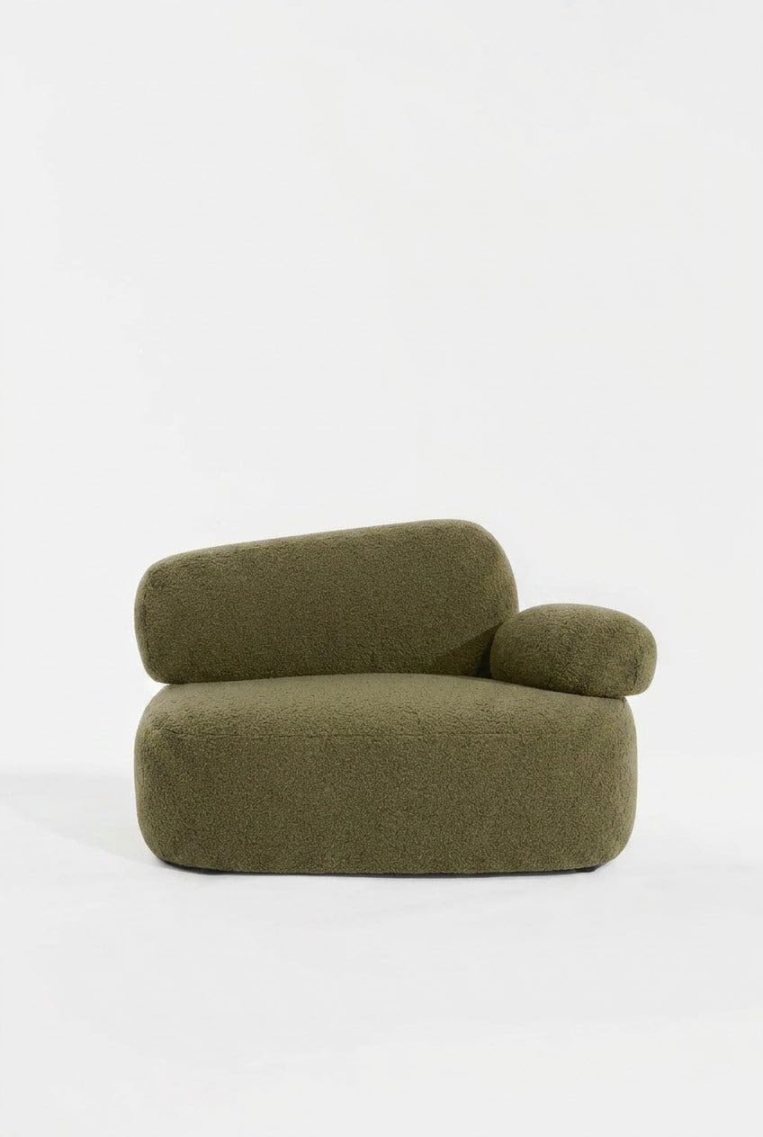 Branka Light Olive Green Sofa Chair Left Facing