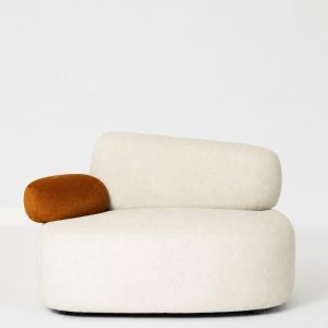 Branka Oatmilk Beige Sofa Chair Right Facing