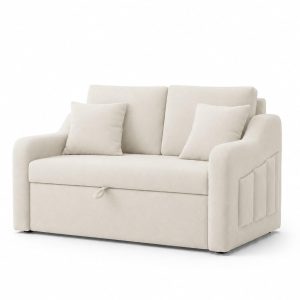 Elios Ivory Convertible Sofa Bed