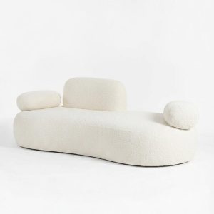 Branka Off White Boucle 3 Seater Sofa Right Facing