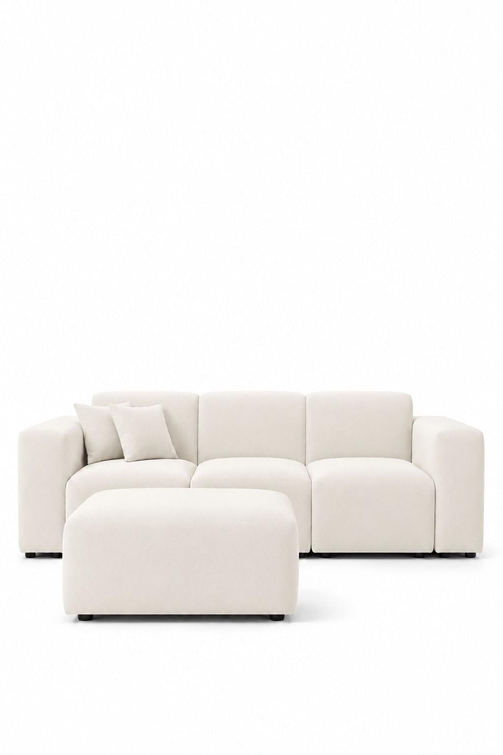 Aysun Ivory Modular Sofa with Ottoman