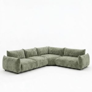 Alannah Pistachio Green L-Shape Sectional Sofa Right Facing