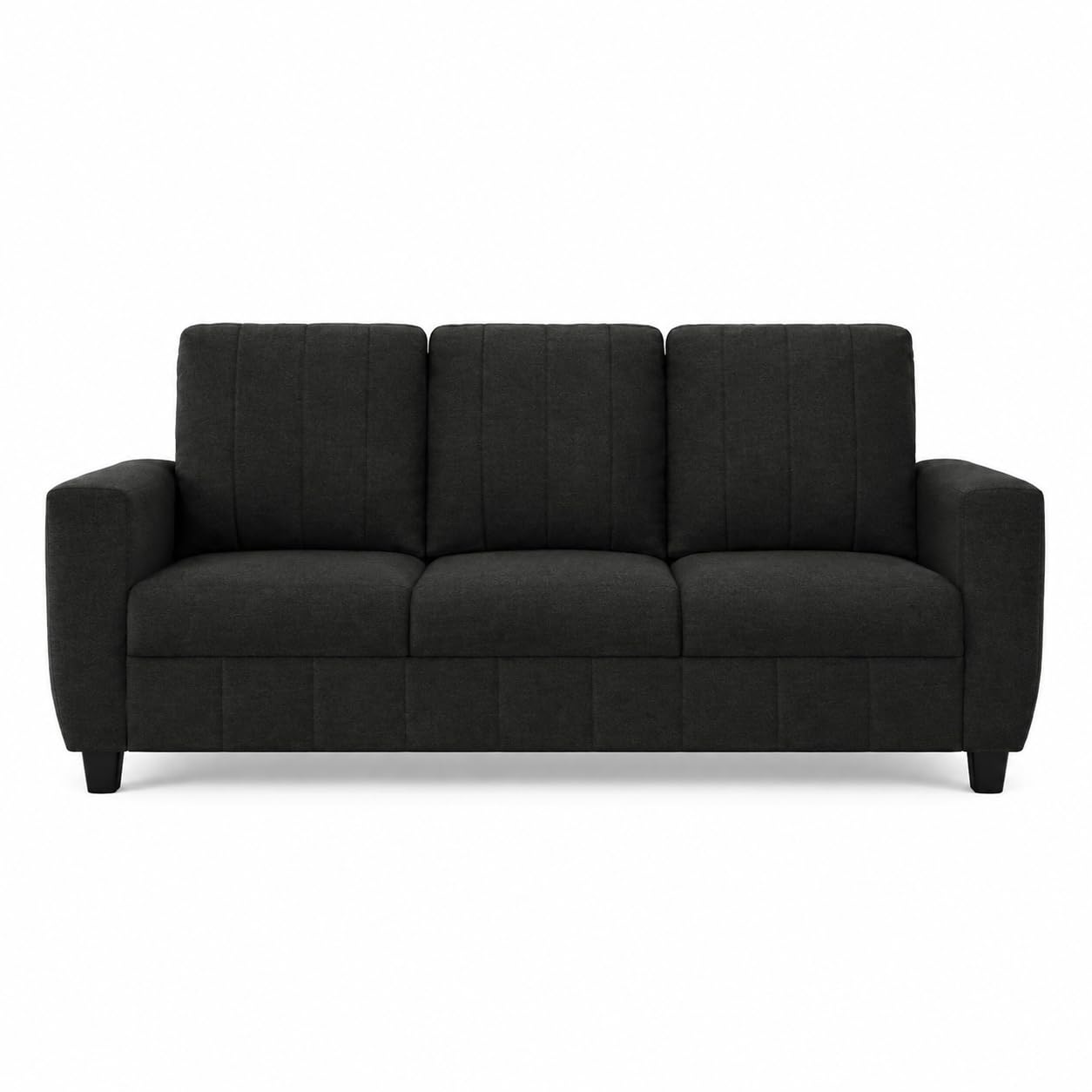 Modern Fabric Sofa Set | Upholstered Seating with Cushioned Comfort | Multiple Seater Configurations and Colours for Living Room and Office (Woody Brown, 3 Seater)
