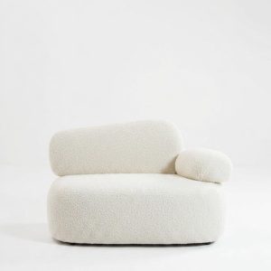 Branka Off White Boucle Sofa Chair Left Facing